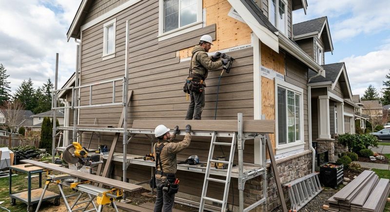 Faux Wood Siding Installation in Rossville, GA